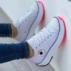 Women Patterned Canvas Sneakers Women's Casual Shoes 2025 Spring Autumn - Picture 1 of 17