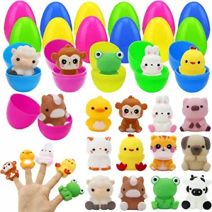 12 Pack Prefilled Easter Eggs with Finger Puppets, Plastic Easter Eggs Filled wi - Picture 1 of 7