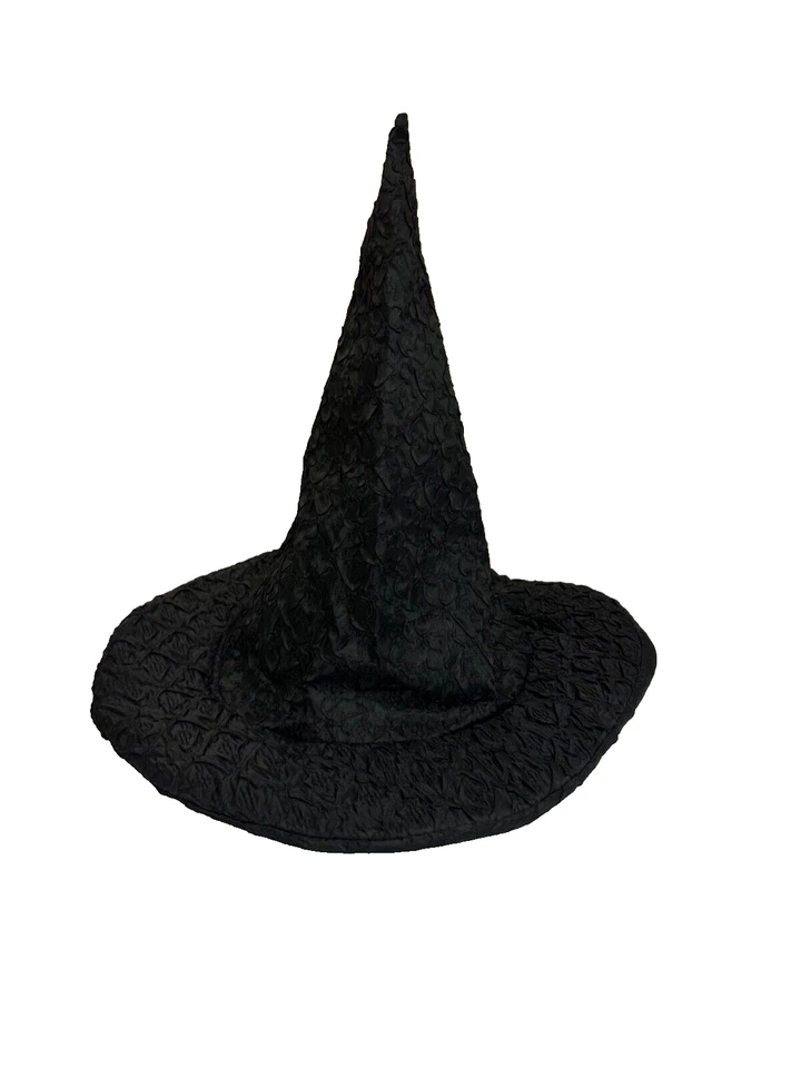 Sombrero de bruja negro pequeño usado 8" redondo Foto 1 de 4