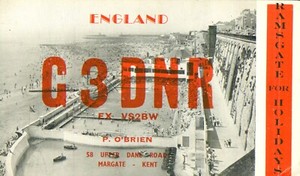 QSL Card Radio UK G3DNR Upper Dane Rd Ramsgate Kent 1954 view sea front ≠ U148