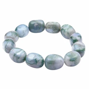 Pulsera Joyas Brazo de Auténtico Ágata Árbol ,Gris Verde,Flexible,Interminable - Imagen 1 de 1