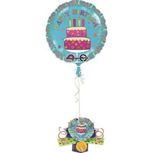 Happy Birthday Cake Luxury Pop Up 3D Card & Foil Balloon Gift #27191 - Picture 1 of 1