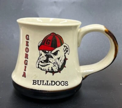 Vintage Georgia Bulldogs Brown and Off-White Ceramic Mug - Image 1 of 4