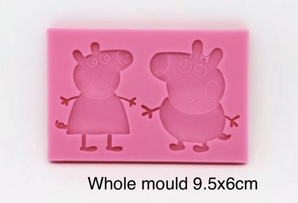 Molde de silicona Peppa Pig Peppa N George pastel fondant Sugarcraft hágalo usted mismo resina de arcilla Foto 1 de 1