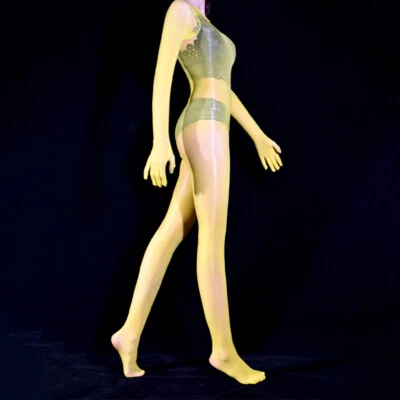 Men Women Sexy Sheer Oil Shiny Glossy Bodyhose Pantyhose Zip Back Body Stockings Foto 1 de 4