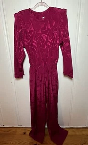 Vintage Jumpsuit Size 11/12 Fuschia 80s 90s Made In USA *FAST SHIP* - Picture 1 of 9