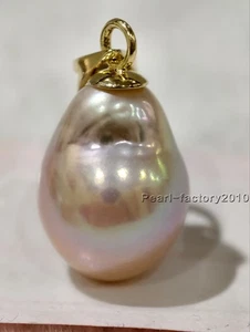 Nuevo colgante de perlas naturales del mar del sur de 14-10 mm oro 14K #SS020 - Imagen 1 de 2