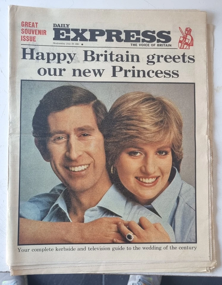 Daily Express Charles & Diana Wedding 29th July 1981 Newspaper Royal Wedding 80s - Image 1 of 1