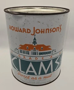 Howard Johnson's Grade A Clams One Gallon Tin Can Vintage Antique -864 - Picture 1 of 6