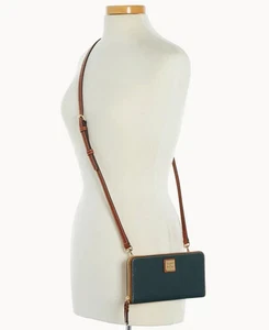 Dooney & Bourke Large Zip Around Wristlet Crossbody Wallet Forest Green - Picture 1 of 40