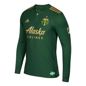 NWT men medium Adidas adizero Climacool Portland Timbers Home Jersey Long Sleeve - Picture 1 of 8