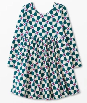 Vestido Patinador Celebración Hanna Andersson Talla 130 Niñas 8 Rojo Verde Púrpura Bolsillos Foto 1 de 4