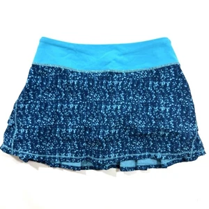 Ivivva Girls Pleat Back Skort Blue Print Size 12 Set The Pace - Picture 1 of 7