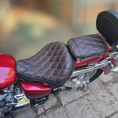 2004-2024 Red Diamond Thicker Front Rear Seat For Honda Shadow Aero VT750C - Image 1 of 4