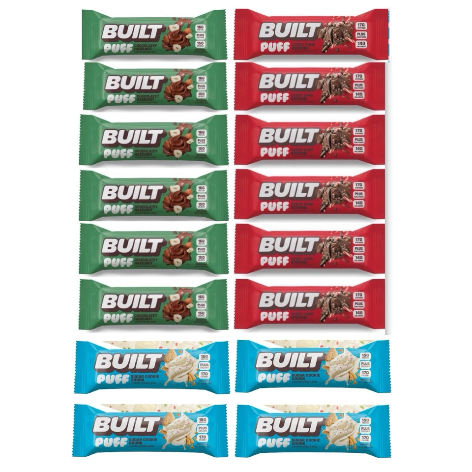 ¡Mezcla de vacaciones de barra construida 16! NUEVO Candy Cane Azúcar Galleta y Chocolate Avellana Foto 1 de 4