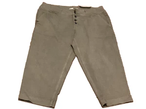 NUEVO: Capri denim verde oliva para mujer 18 W algodón y spandex tiro alto 41"" W - Imagen 1 de 5