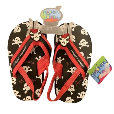 Sandalias chanclas piratas para niños pequeños S 7-8 Stephen Joseph nuevas con etiquetas Foto 1 de 4