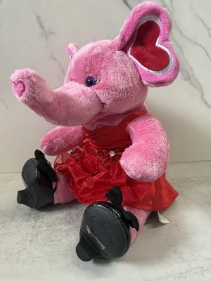 Build A Bear Workshop Tons Of Love Peluche Elefante Rosa con Volantes Rojo Vestido NUEVO Foto 1 de 4