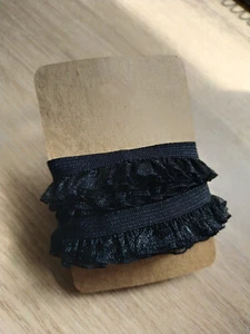 2.4 Meters Sheer Stretch Chiffon Frill Edging Trim Ribbon Ruffled Dolls Clothes - Picture 1 of 3