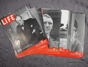 36 Life Magazine COVERS ONLY 1937 to 1949 10 1/2 x 14 includes Churchill - Imagen 1 de 8