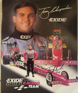 1999 Signed Tony Schumacher Top Fuel Handout Exide Battery Don Schumacher Racing - Picture 1 of 2
