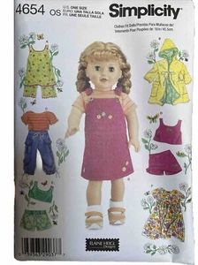 MUÑECA NIÑA 18" Ropa Moderna Skort Simplicity 4654 Patrón Costura Americana SIN CORTAR - Imagen 1 de 10