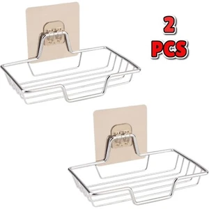 2 Pack Self Adhesive Soap Dish Holder - No Drilling Wall Mount for Bathroom - Picture 1 of 7