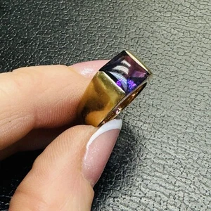 Vintage Solid 18K Yellow Gold Cartier Ring with Amethyst Cabochon Size 5.25 - Picture 1 of 13