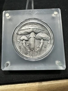 2025 Cameroon Magic Mushroom 2 oz Silver Antiqued UV Enamel Coin MINTAGE OF 199 - Picture 1 of 5