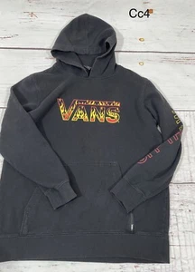 Vans Hoodie Youth Boys XLarge Black Off The Wall Flame Graphic Hooded Sweatshirt - Picture 1 of 6