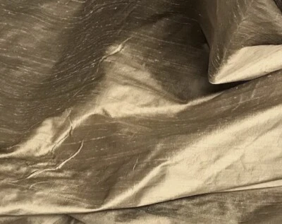 WOWFABRIC4LESS123 Gold Black 2tone 100% silk dupioni fabric 54” wide Sold By The Yard