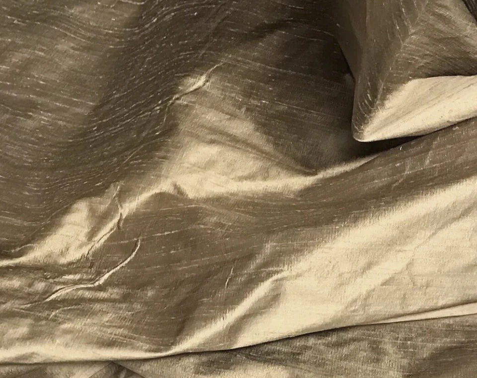 Gold Black 2tone 100% silk dupioni fabric 54” wide Sold By The Yard - Image 1 of 1