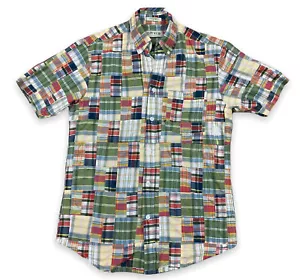Orvis Patch Work Plaid Short Sleeve Button Down Shirt Men's Size Medium - Picture 1 of 7