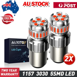 AUXITO BAY15D P21/5W 1157 Red 23SMD LED Brake Stop Tail CANBUS Light Bulb Globe - Picture 1 of 11