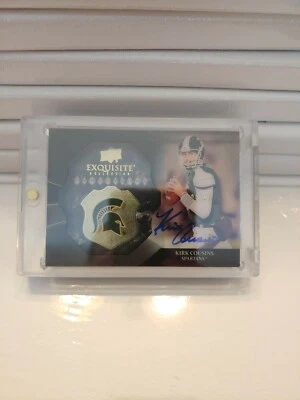 2012 Exquisite On Card Auto 22/60 Kirk Cousins Upper Deck Shadow Box Auto - Image 1 of 2