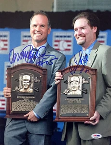 RYNE SANDBERG & WADE BOGGS DUAL SIGNED AUTOGRAPHED 11x14 PHOTO + HOF 05 PSA/DNA - Picture 1 of 3