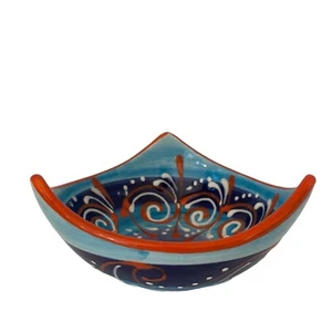 Ceramica El Titi Spain Hand Painted Embossed Colorful Trinket Dish - Picture 1 of 5
