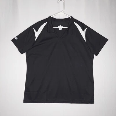 Polo Holloway Dry Excel para mujer 2XL negro blanco manga corta cuello en V golf Foto 1 de 4