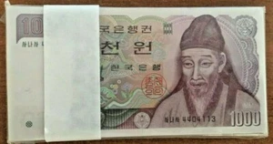 KOREA SOUTH 1000 WON P-47 1983 1,000 x 100 Pcs Bundle Lot YI UNC KOREAN MONEY - Picture 1 of 2