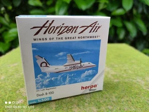 HERPA Flugzeug 510028 Horizon Air DASH 8-100 --NEU & OVP-- 1/500 Metall Modell - Picture 1 of 4