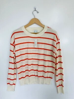 Suéter feminino June & Ivy Francesca pulôver listrado texturizado grande malha novo com etiquetas - Imagem 1 de 4