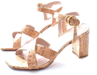 Sandalias de tacón STUART WEITZMAN Analeigh 75 mm corcho beige natural talla 6,5 usadas en excelente estado Foto 1 de 4