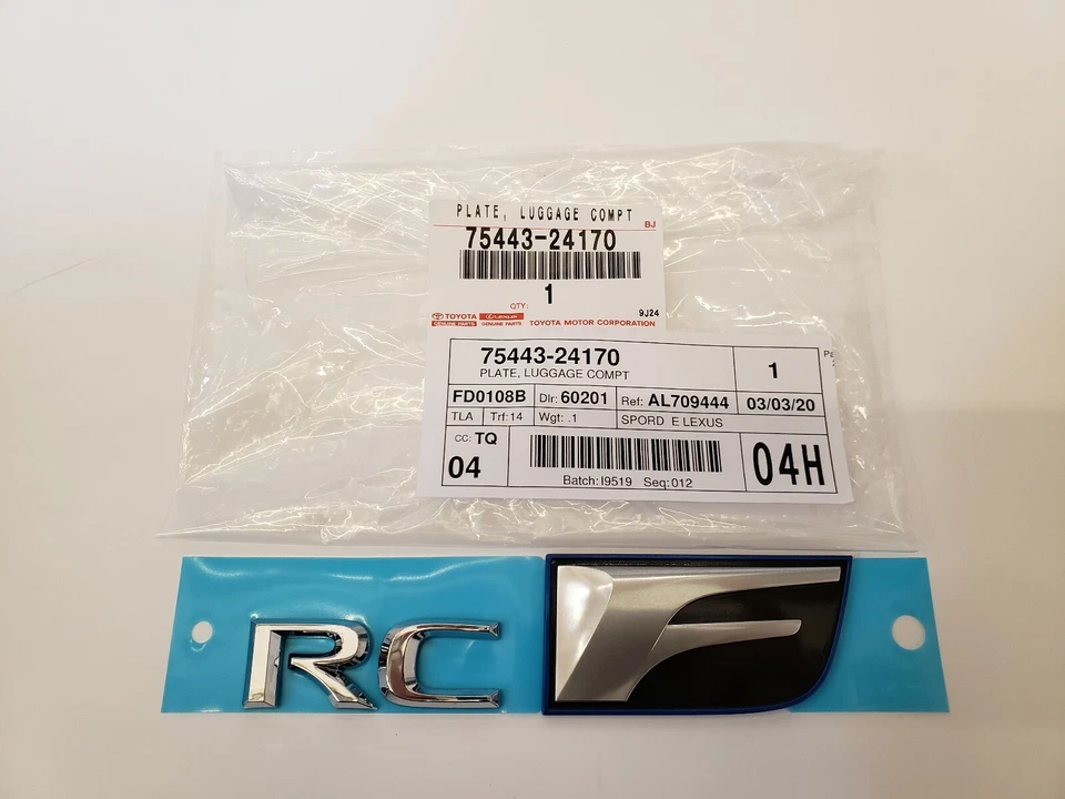 LEXUS OEM FACTORY TRUNK LID EMBLEM 2015-2020 RC-F - Image 1 of 1