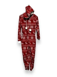New Red White Christmas Festive One Piece Pyjamas Loungewear Size S/M - Picture 1 of 6
