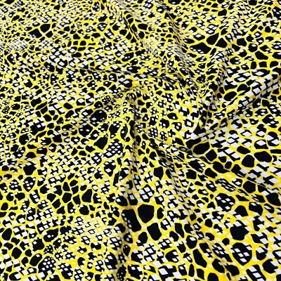 Animal  Yellow  Print Nylon Spandex Fabric 60"wide by the Yard for Swimwear - Image 1 of 4