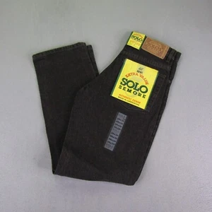 Vintage Solo Semore Jeans Men 28x30 Black Denim Baggy Straight Deadstock Y2K 90s - Picture 1 of 17