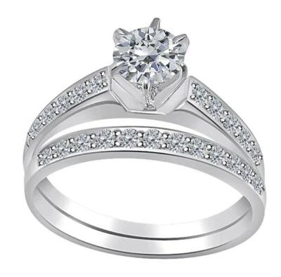 Bridal Anniversary Ring I1 G 1.0 Ct Round Cut Diamond 14K White Gold Appraisal - Image 1 of 4