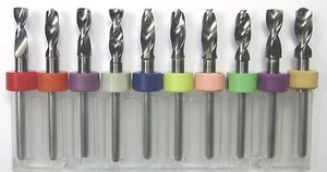 Ten Piece Carbide Drill Bits Set - Sizes .136" - .171" 1/8" Shanks cnc c6 - Picture 1 of 1