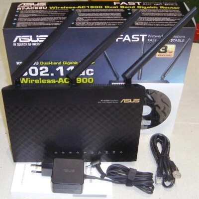 ASUS RT-AC68U 1900 Mbps 4-Port Gigabit WLAN Router / Repeater / Access Point OVP - Bild 1 von 2