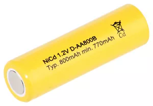 Mexcel Akku AA 1,2V / 800mAh NiCd Mignon Industrial Flattop - Bild 1 von 2